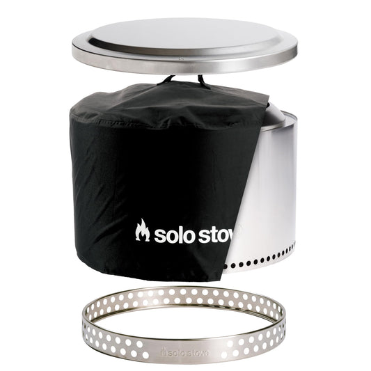 Solo Stove Yukon 27 Inch Smokeless Fire Pit with Removable Ash Pan - Wood Burning Portable Stainless Steel Outdoor Fireplace, Stainless Steel, Ideal for 6 or More People, 38 lbs