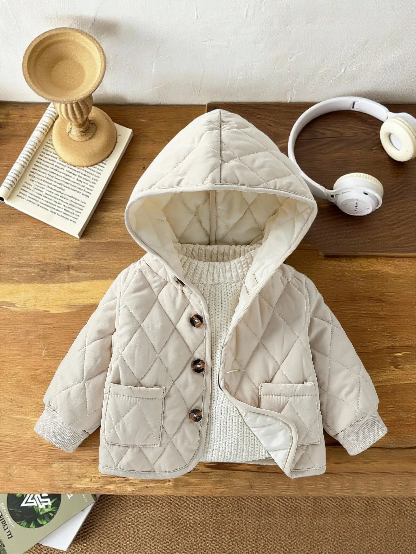 2025 Baby Unisex Girls Boys Autumn Winter Cotton-Padded Hooded Warm Coat Jacket Children Casual Comfortable Clothes Overcoats