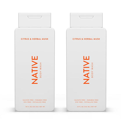 Native Body Wash Contains Naturally Derived Ingredients | For Women & Men, Sulfate, Paraben, & Dye Free Leaving Skin Soft and Hydrating | Sea Salt & Cedar 18 oz