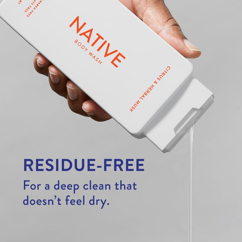 Native Body Wash Contains Naturally Derived Ingredients | For Women & Men, Sulfate, Paraben, & Dye Free Leaving Skin Soft and Hydrating | Sea Salt & Cedar 18 oz