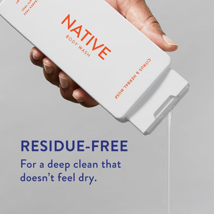 Native Body Wash Contains Naturally Derived Ingredients | For Women & Men, Sulfate, Paraben, & Dye Free Leaving Skin Soft and Hydrating | Sea Salt & Cedar 18 oz