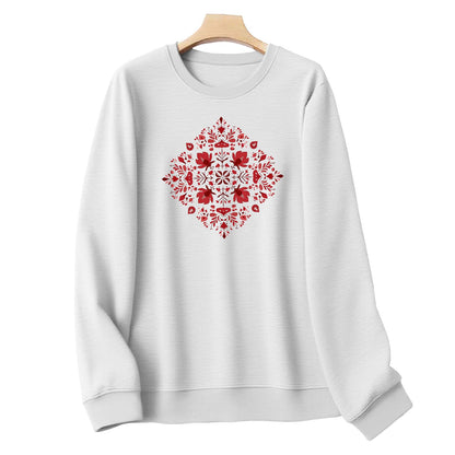 LOAIHA Womens Boho Western Skull Graphic Sweatshirt Long Sleeve Crewneck Pullover White Cotton Blend Casual Streetwear Top