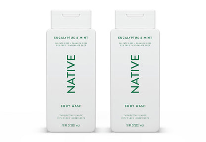 Native Body Wash Contains Naturally Derived Ingredients | For Women & Men, Sulfate, Paraben, & Dye Free Leaving Skin Soft and Hydrating | Sea Salt & Cedar 18 oz