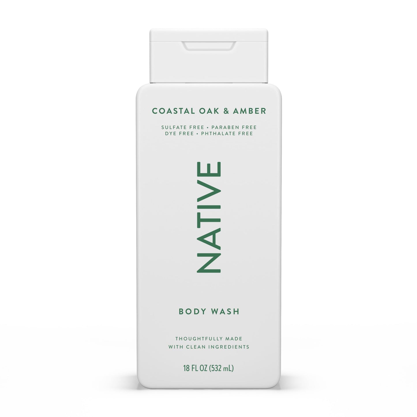 Native Body Wash Contains Naturally Derived Ingredients | For Women & Men, Sulfate, Paraben, & Dye Free Leaving Skin Soft and Hydrating | Sea Salt & Cedar 18 oz