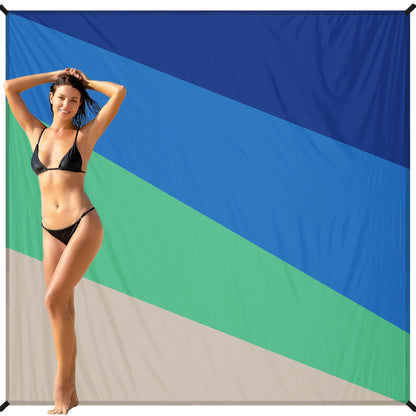 BYDOLL Beach Blanket Waterproof Sandproof Large Sand Free,78''X81''/10'X9' Oversized Sandless Lightweight Blanket Picnic Mat for Beach Travel Camping Hiking with Stakes