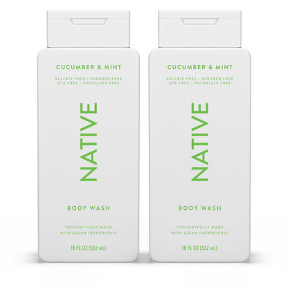 Native Body Wash Contains Naturally Derived Ingredients | For Women & Men, Sulfate, Paraben, & Dye Free Leaving Skin Soft and Hydrating | Sea Salt & Cedar 18 oz