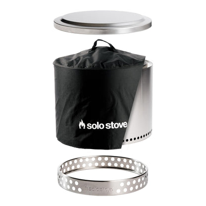 Solo Stove Bonfire with Stand | 19.5" Smokeless Fire Pit, Removable Ash Pan | Portable Stainless Steel Wood Burning Outdoor Fireplace, Ideal for 4–6 People, 21.75 lbs