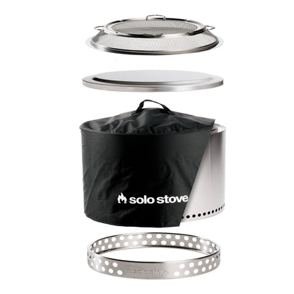 Solo Stove Yukon 27 Inch Smokeless Fire Pit with Removable Ash Pan - Wood Burning Portable Stainless Steel Outdoor Fireplace, Stainless Steel, Ideal for 6 or More People, 38 lbs