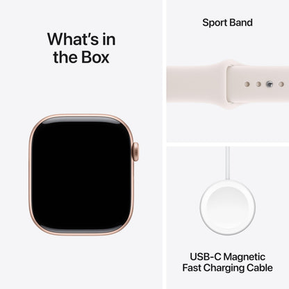 Apple Watch Series 11 [GPS 42mm] Smartwatch with Rose Gold Aluminum Case with Light Blush Sport Band - S/M. Sleep Score, Fitness Tracker, Health Monitoring, Always-On Display, Water Resistant