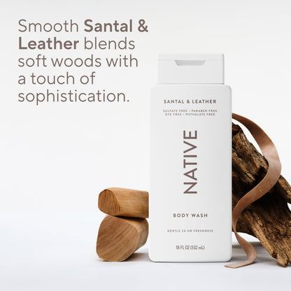 Native Body Wash Contains Naturally Derived Ingredients | For Women & Men, Sulfate, Paraben, & Dye Free Leaving Skin Soft and Hydrating | Sea Salt & Cedar 18 oz