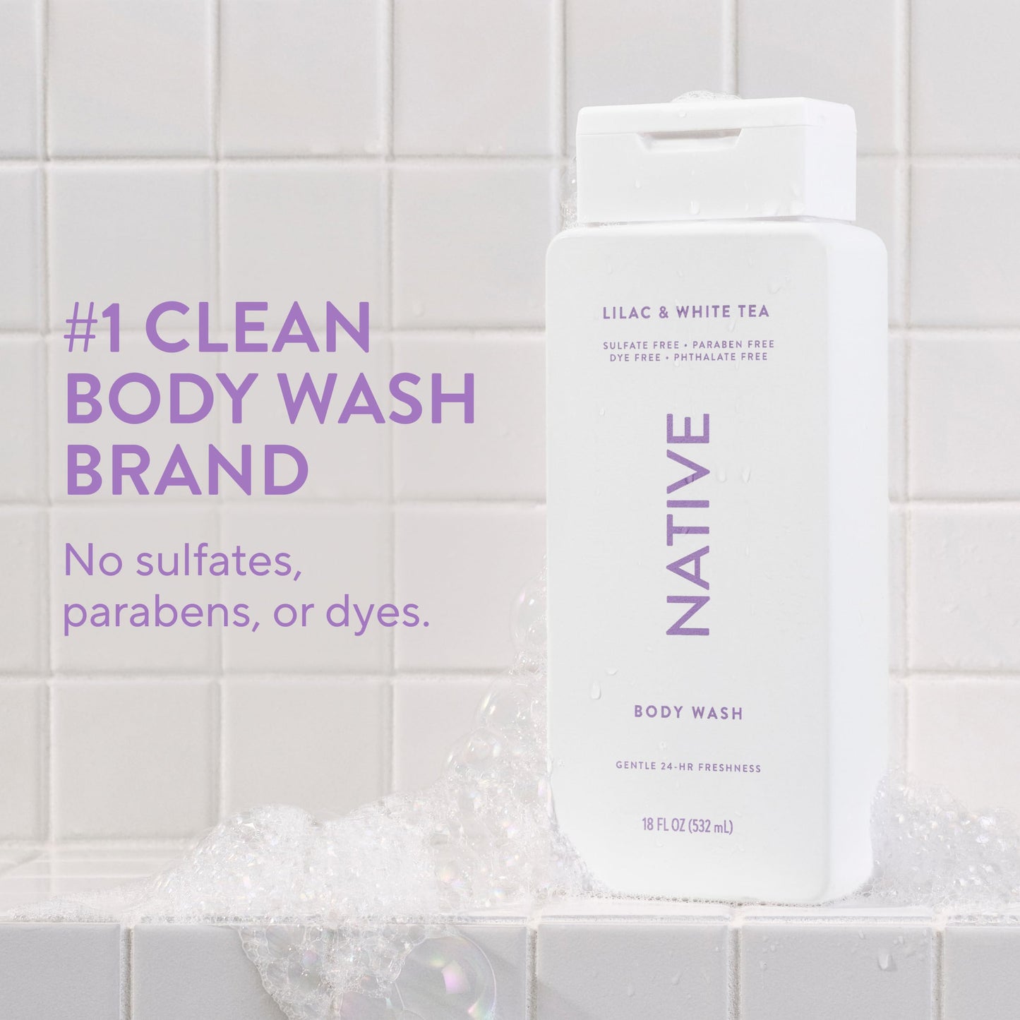 Native Body Wash Contains Naturally Derived Ingredients | For Women & Men, Sulfate, Paraben, & Dye Free Leaving Skin Soft and Hydrating | Sea Salt & Cedar 18 oz