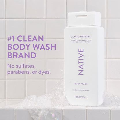 Native Body Wash Contains Naturally Derived Ingredients | For Women & Men, Sulfate, Paraben, & Dye Free Leaving Skin Soft and Hydrating | Sea Salt & Cedar 18 oz