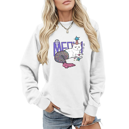 LOAIHA Womens Boho Western Skull Graphic Sweatshirt Long Sleeve Crewneck Pullover White Cotton Blend Casual Streetwear Top