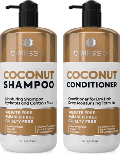 Biotin Shampoo and Conditioner Set - Sulfate and Paraben Free Treatment for Men and Women - Hair Thickening Volumizing Products to Help Boost Thinning Hair with Added Keratin