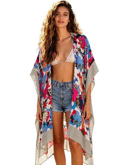 Breezy Lane Women's Kimono Cardigan Summer Swimsuit Coverups Beach Cover Up with Floral Print for Vacation