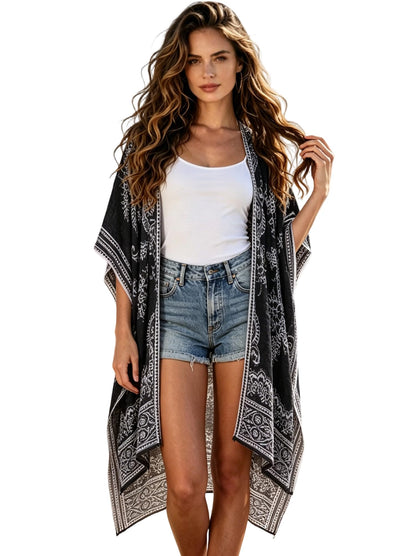 Breezy Lane Women's Kimono Cardigan Summer Swimsuit Coverups Beach Cover Up with Floral Print for Vacation