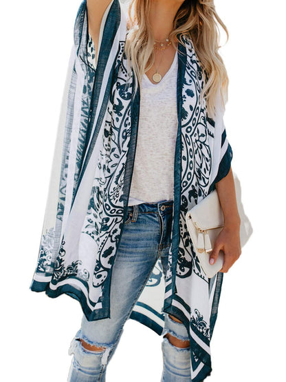 Breezy Lane Women's Kimono Cardigan Summer Swimsuit Coverups Beach Cover Up with Floral Print for Vacation