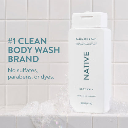 Native Body Wash Contains Naturally Derived Ingredients | For Women & Men, Sulfate, Paraben, & Dye Free Leaving Skin Soft and Hydrating | Sea Salt & Cedar 18 oz