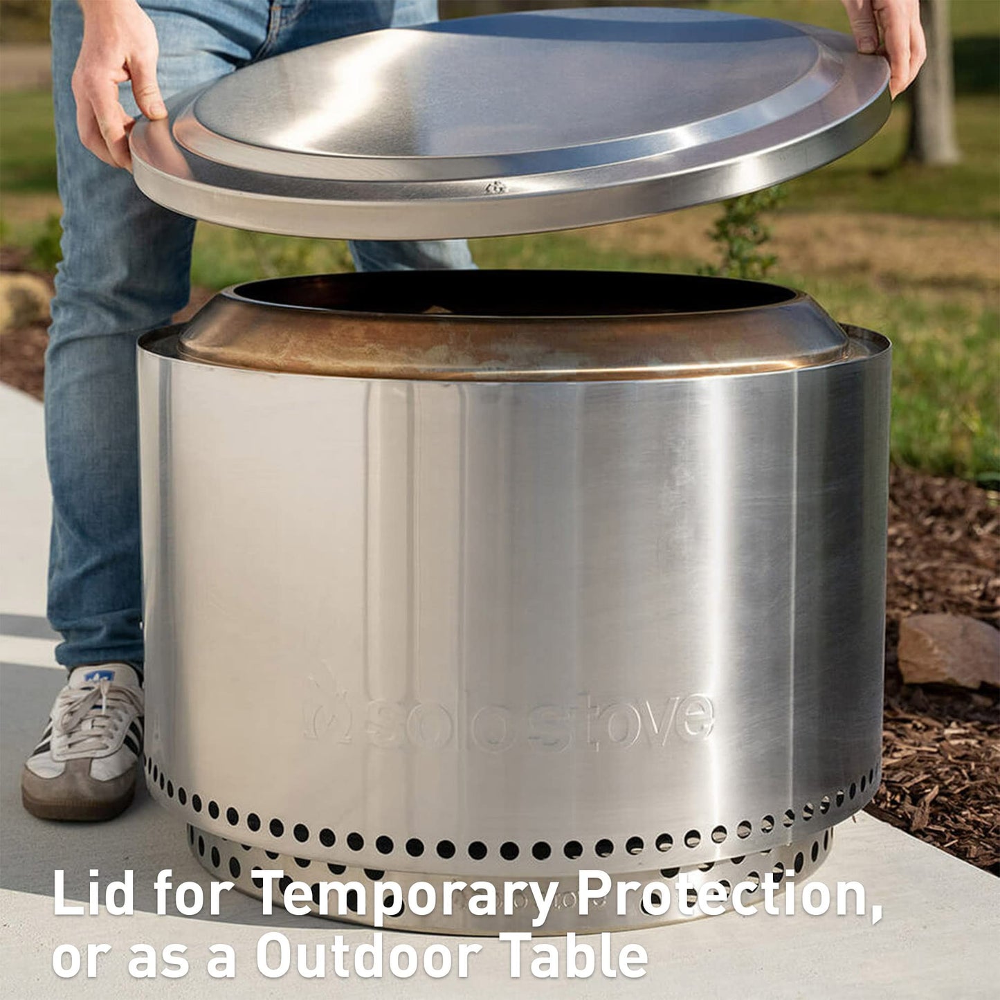 Solo Stove Yukon 27 Inch Smokeless Fire Pit with Removable Ash Pan - Wood Burning Portable Stainless Steel Outdoor Fireplace, Stainless Steel, Ideal for 6 or More People, 38 lbs