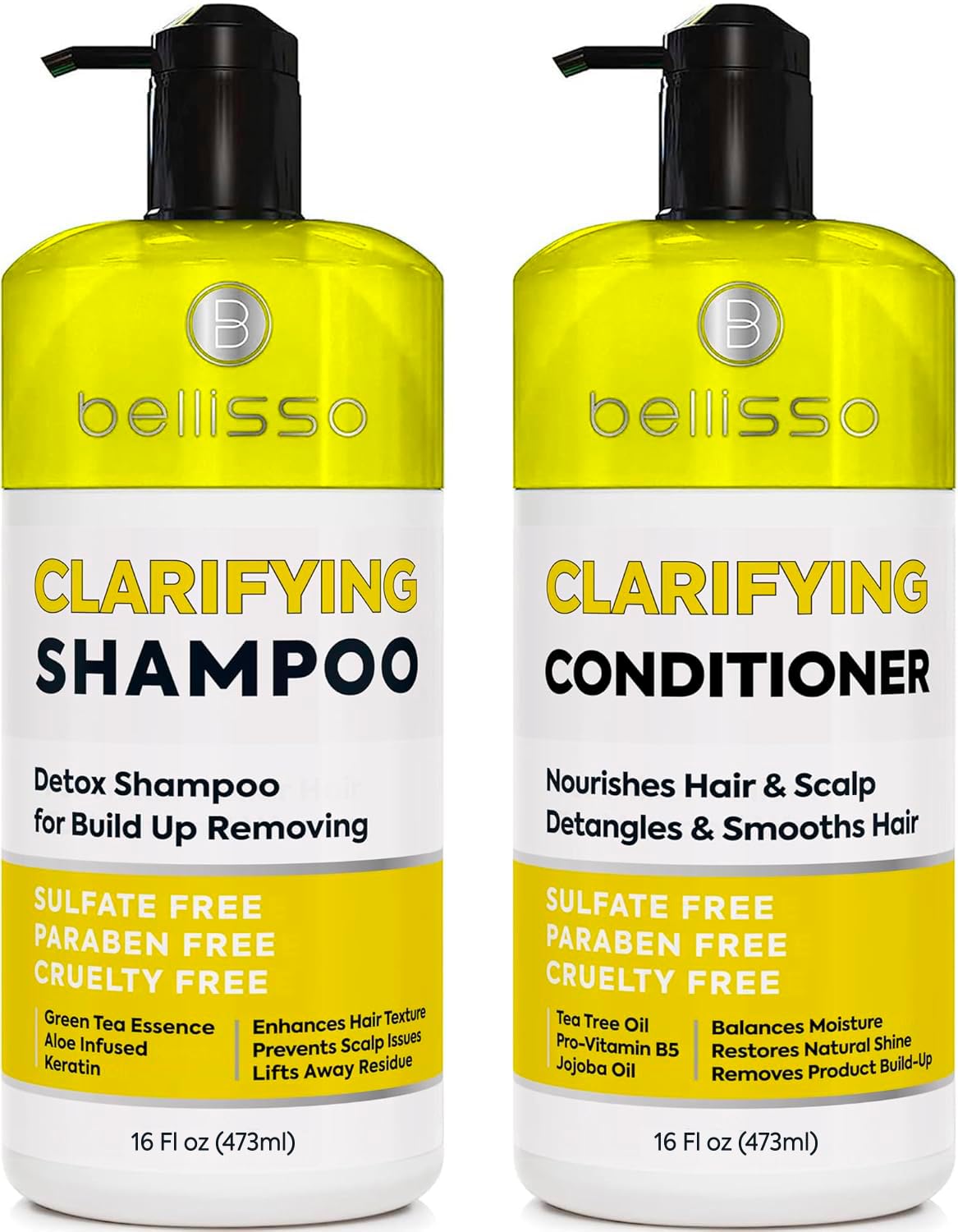 Biotin Shampoo and Conditioner Set - Sulfate and Paraben Free Treatment for Men and Women - Hair Thickening Volumizing Products to Help Boost Thinning Hair with Added Keratin