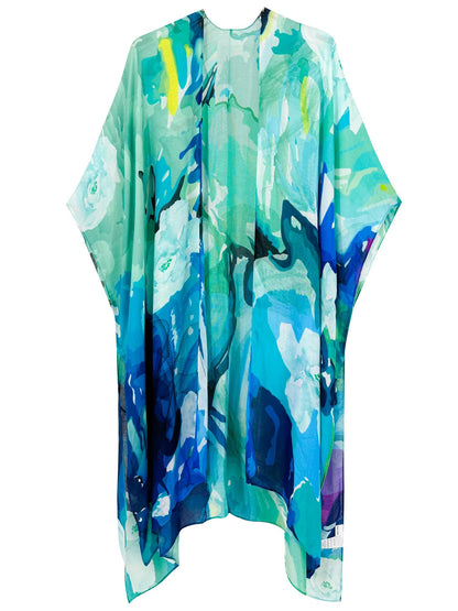 Breezy Lane Women's Kimono Cardigan Summer Swimsuit Coverups Beach Cover Up with Floral Print for Vacation