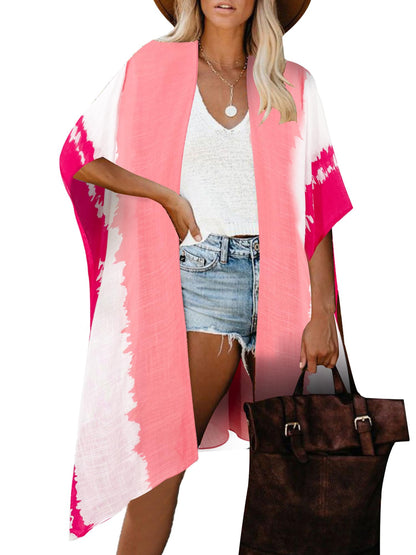 Breezy Lane Women's Kimono Cardigan Summer Swimsuit Coverups Beach Cover Up with Floral Print for Vacation