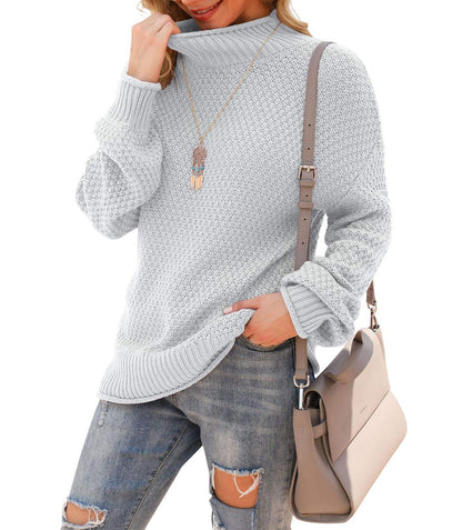 Jouica Women's Turtleneck Oversized Sweaters Batwing Long Sleeve Pullover Loose Chunky Knit Jumper
