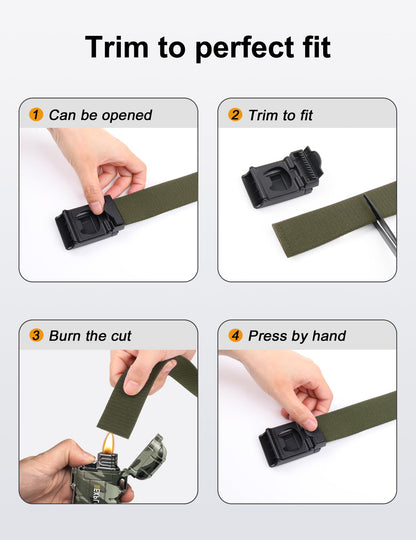 JUKMO Stretch Tactical Belt for Men, Military Work Rigger Hiking 1.5" Elastic Nylon Web Ratchet Quick Release Belt