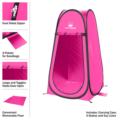 Wakeman Pop Up Changing Tent, 3.3 x 3.3 x 6.2ft, Camping Shower Tent for Portable Toilet Stall or Dressing Room with Carry Bag for Camping, Beach, or Tailgate, Polyester