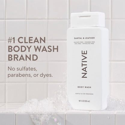 Native Body Wash Contains Naturally Derived Ingredients | For Women & Men, Sulfate, Paraben, & Dye Free Leaving Skin Soft and Hydrating | Sea Salt & Cedar 18 oz