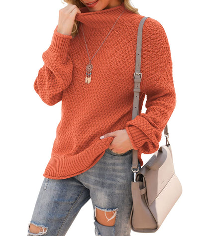 Jouica Women's Turtleneck Oversized Sweaters Batwing Long Sleeve Pullover Loose Chunky Knit Jumper