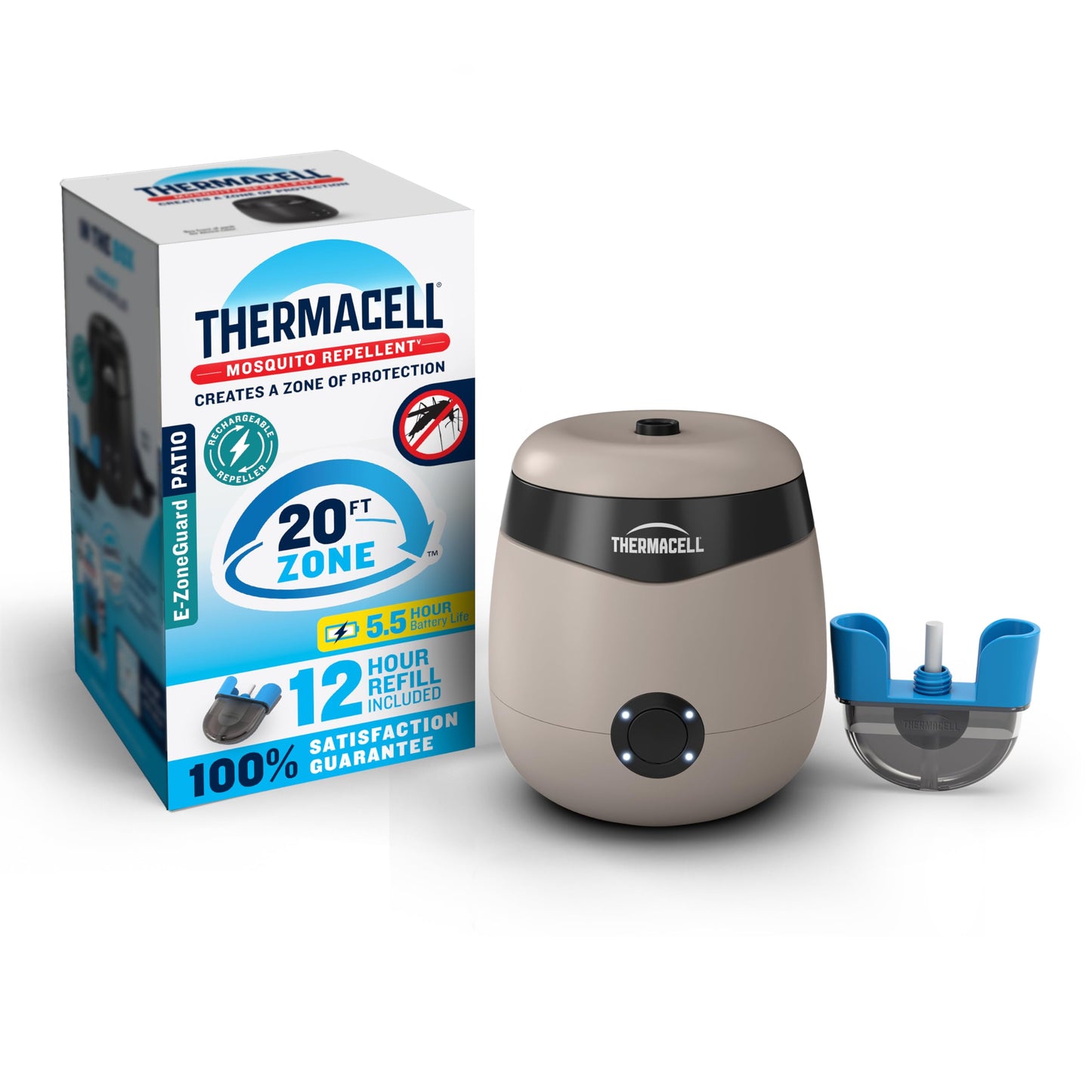 Thermacell E-Series Rechargeable Mosquito Repeller with 20’ Mosquito Protection Zone; Bug Spray Alternative; Scent Free
