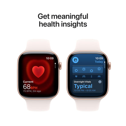 Apple Watch Series 11 [GPS 42mm] Smartwatch with Rose Gold Aluminum Case with Light Blush Sport Band - S/M. Sleep Score, Fitness Tracker, Health Monitoring, Always-On Display, Water Resistant