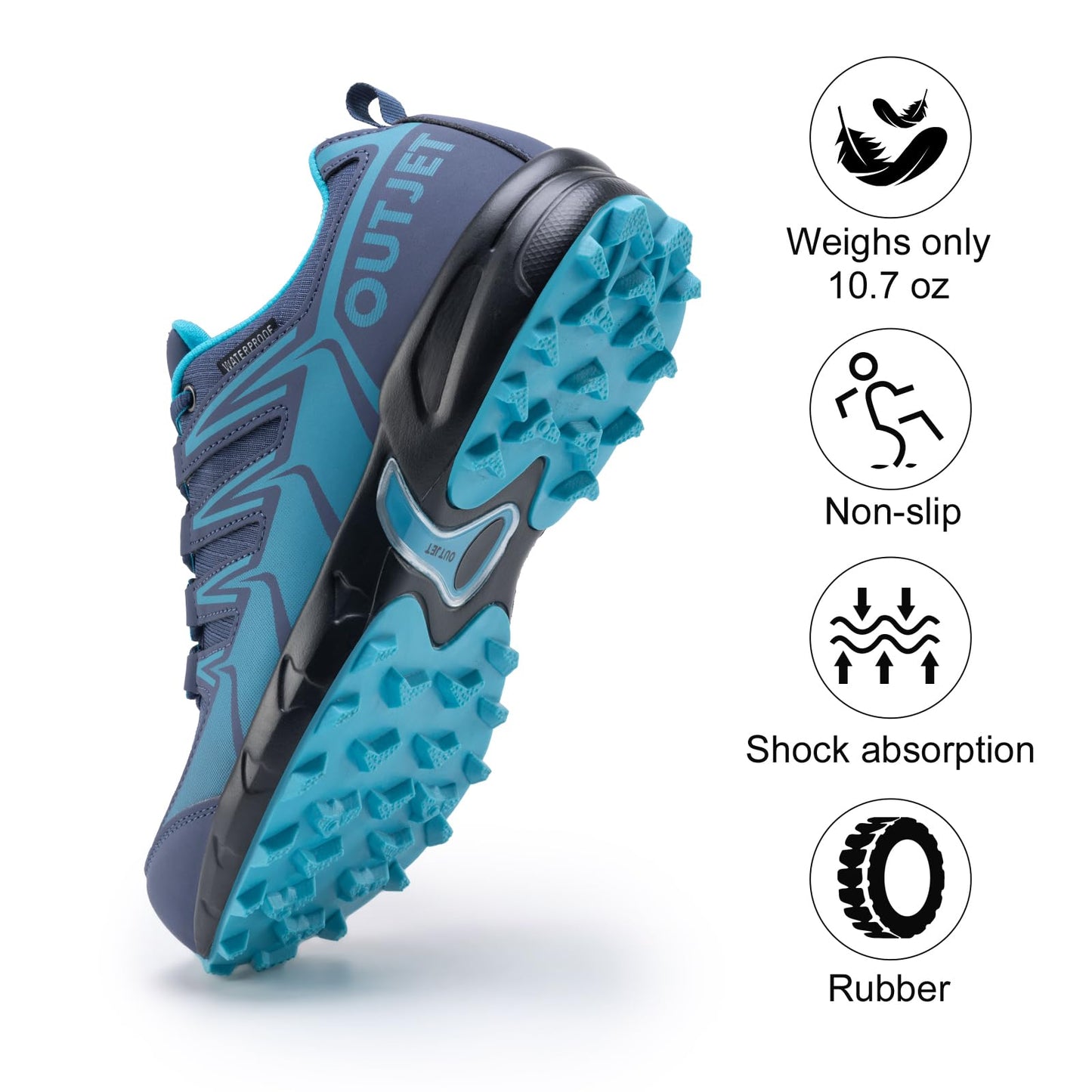 Women's Waterproof Hiking Shoes Lightweight Non-Slip Trails Walking Shoes Outdoor Sneakers