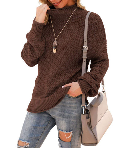 Jouica Women's Turtleneck Oversized Sweaters Batwing Long Sleeve Pullover Loose Chunky Knit Jumper