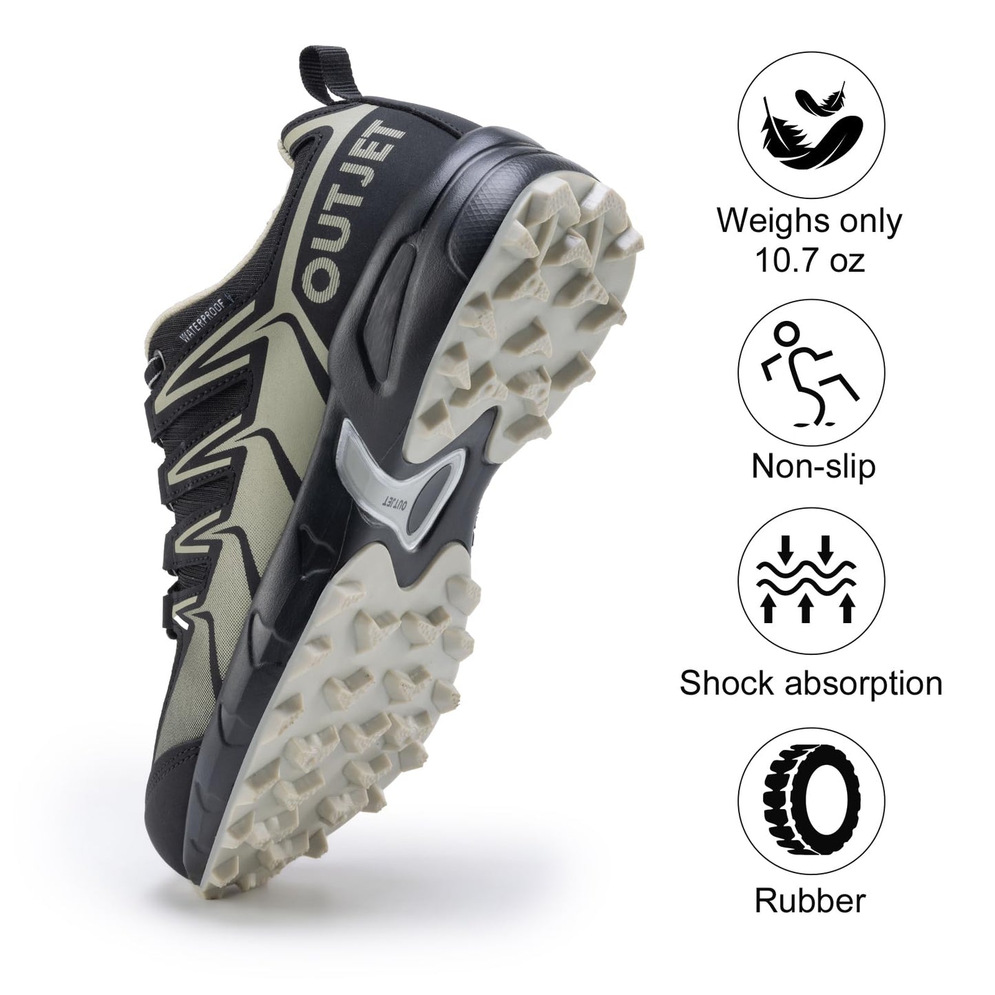 Women's Waterproof Hiking Shoes Lightweight Non-Slip Trails Walking Shoes Outdoor Sneakers