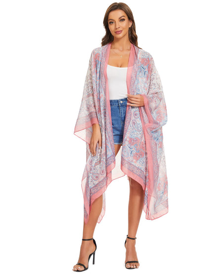 Breezy Lane Women's Kimono Cardigan Summer Swimsuit Coverups Beach Cover Up with Floral Print for Vacation
