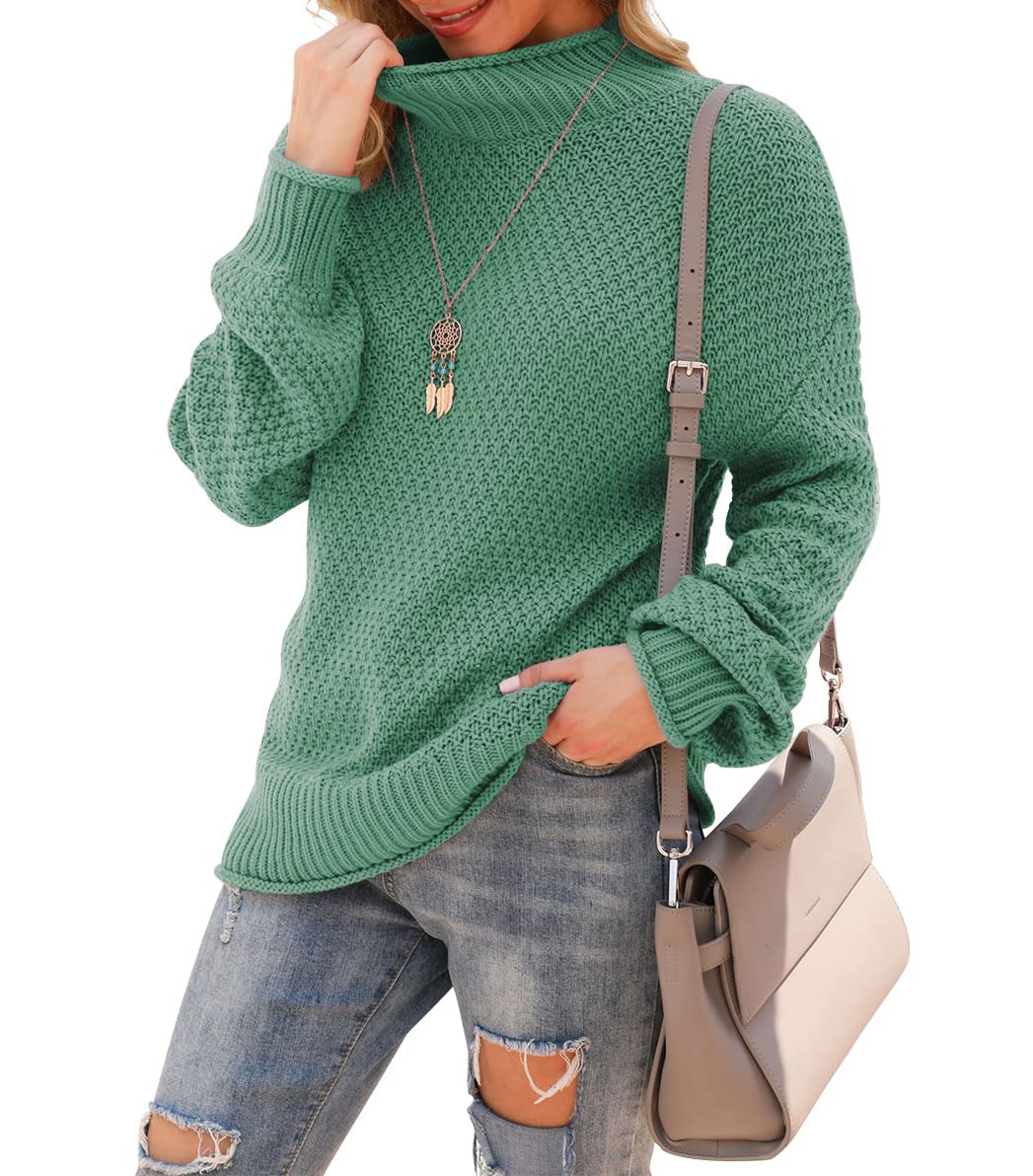 Jouica Women's Turtleneck Oversized Sweaters Batwing Long Sleeve Pullover Loose Chunky Knit Jumper