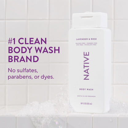 Native Body Wash Contains Naturally Derived Ingredients | For Women & Men, Sulfate, Paraben, & Dye Free Leaving Skin Soft and Hydrating | Sea Salt & Cedar 18 oz