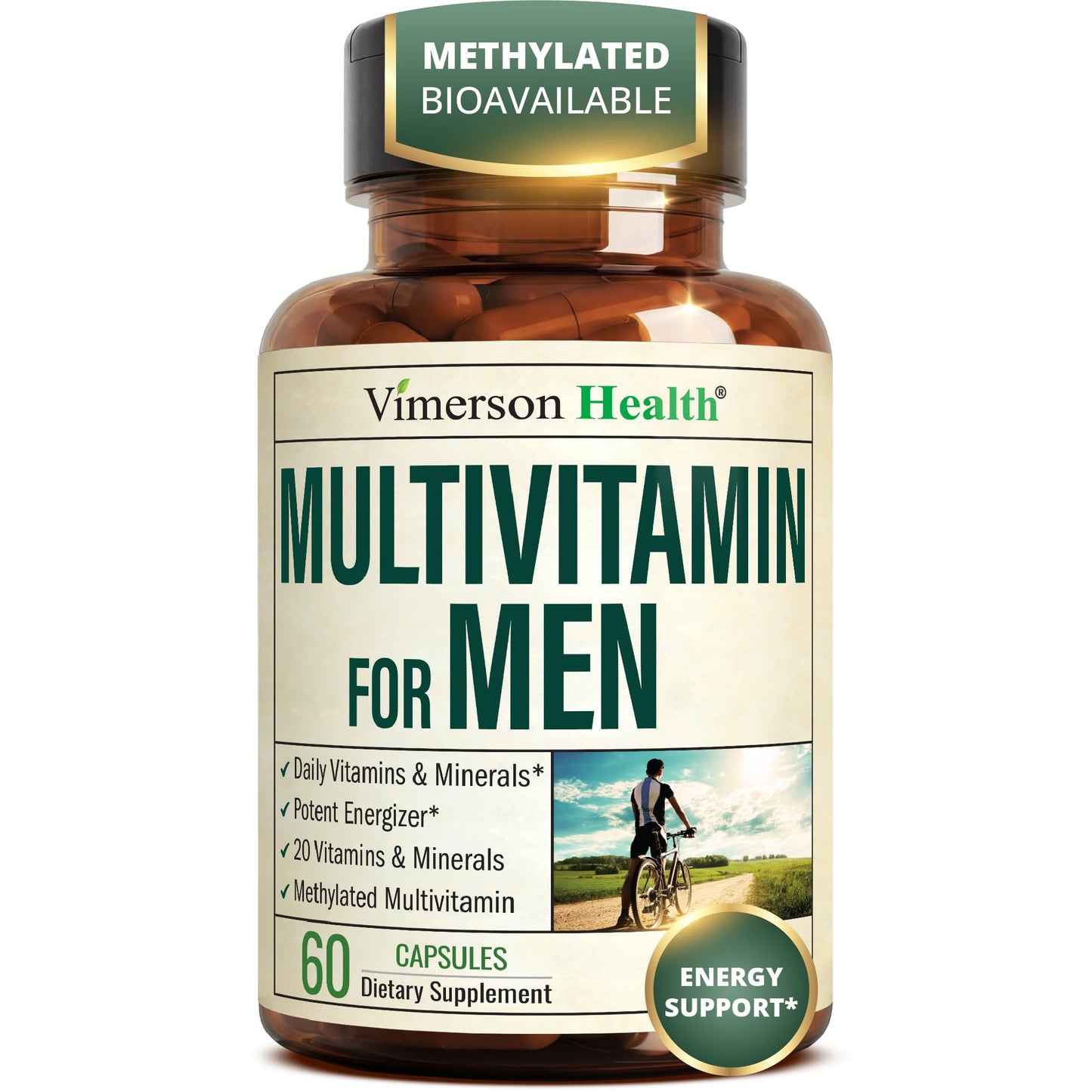 Vimerson Health Multivitamin for Women: Methylated B Vitamins, Chelated Minerals and Bioavailable D3 for Focus and Energy Support – Daily Womens Multivitamins and Multiminerals – 60 Capsules