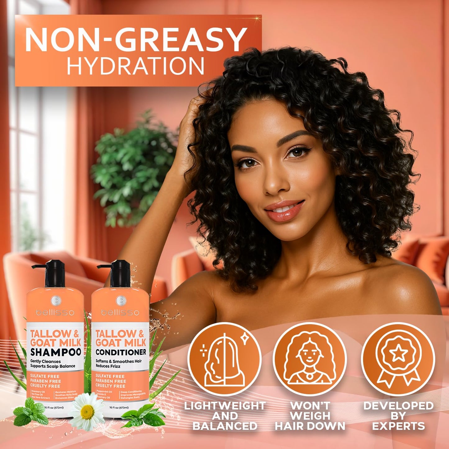 Biotin Shampoo and Conditioner Set - Sulfate and Paraben Free Treatment for Men and Women - Hair Thickening Volumizing Products to Help Boost Thinning Hair with Added Keratin