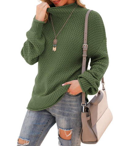 Jouica Women's Turtleneck Oversized Sweaters Batwing Long Sleeve Pullover Loose Chunky Knit Jumper