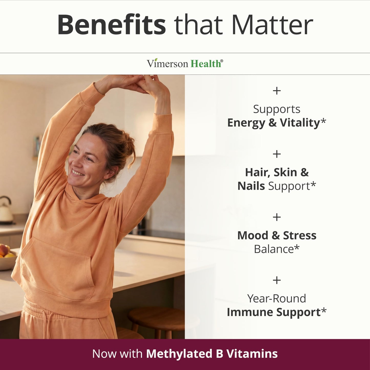 Vimerson Health Multivitamin for Women: Methylated B Vitamins, Chelated Minerals and Bioavailable D3 for Focus and Energy Support – Daily Womens Multivitamins and Multiminerals – 60 Capsules
