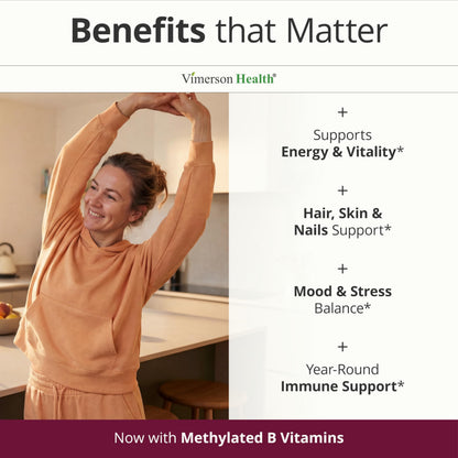 Vimerson Health Multivitamin for Women: Methylated B Vitamins, Chelated Minerals and Bioavailable D3 for Focus and Energy Support – Daily Womens Multivitamins and Multiminerals – 60 Capsules