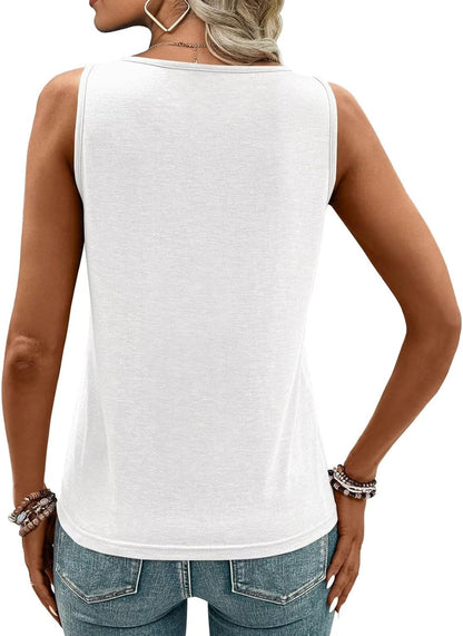 2 Pack Womens Tank Tops Summer Tank Tops for 2026 Cut Out Ring Keyhole Neck Sleeveless Fashion Cute Tee Shirts Clothes