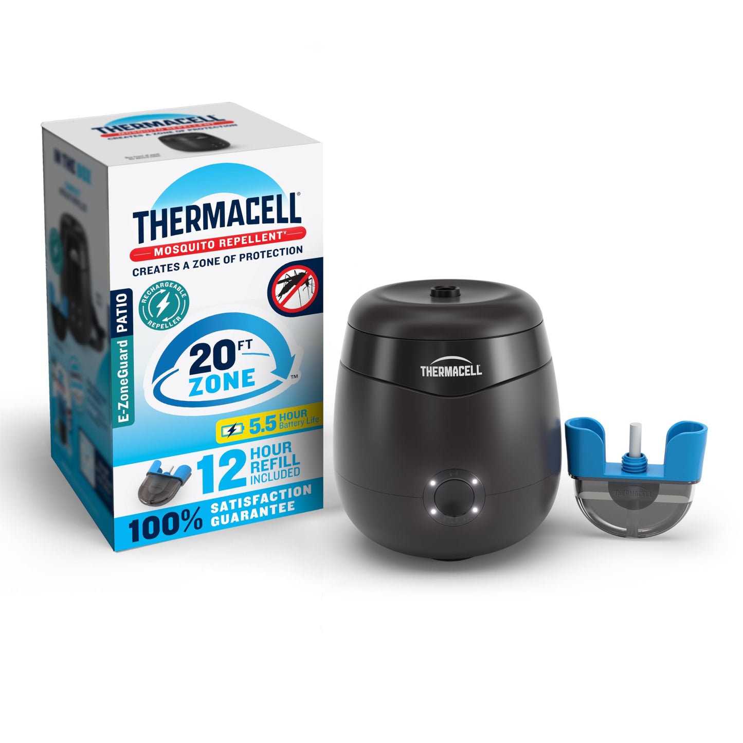 Thermacell E-Series Rechargeable Mosquito Repeller with 20’ Mosquito Protection Zone; Bug Spray Alternative; Scent Free