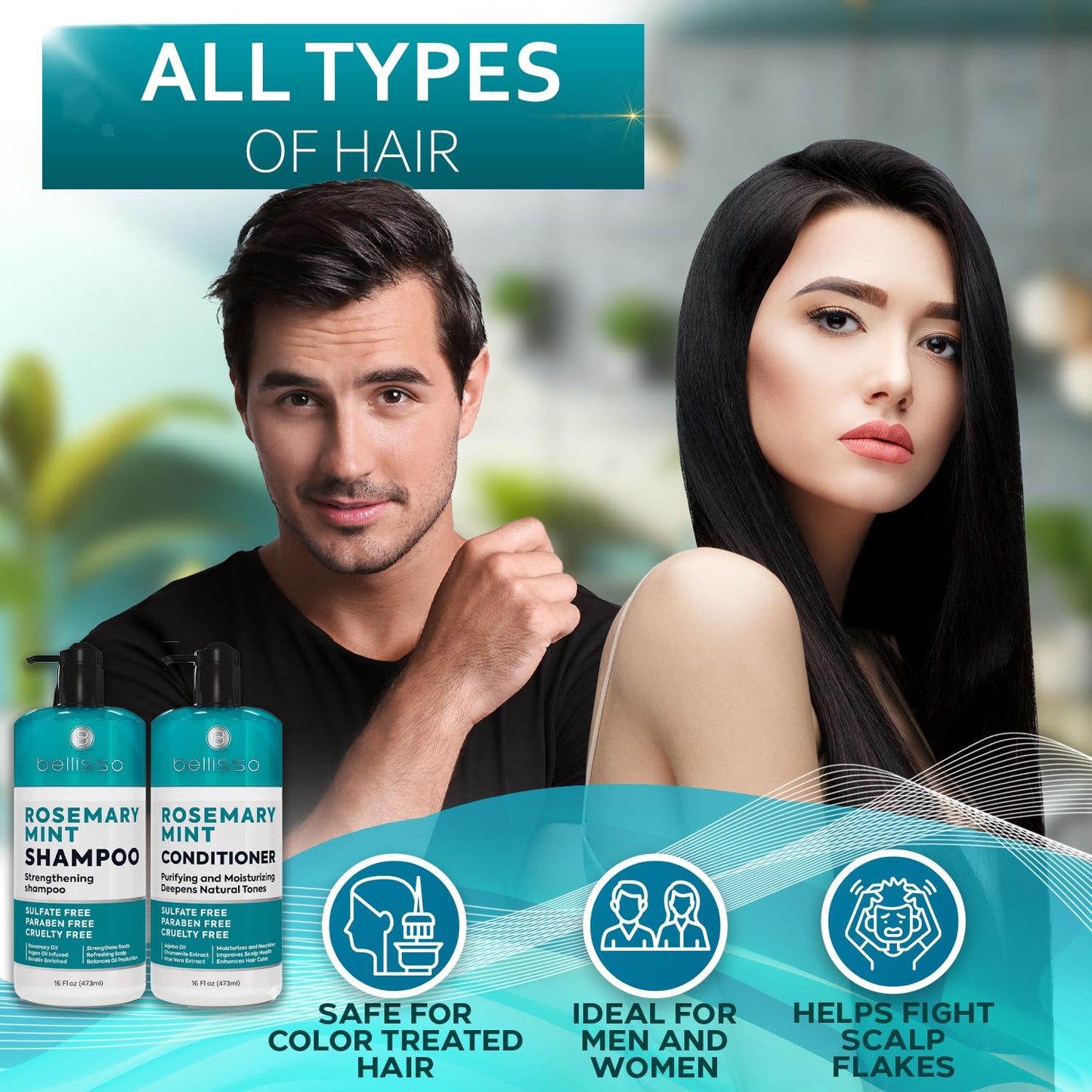Biotin Shampoo and Conditioner Set - Sulfate and Paraben Free Treatment for Men and Women - Hair Thickening Volumizing Products to Help Boost Thinning Hair with Added Keratin