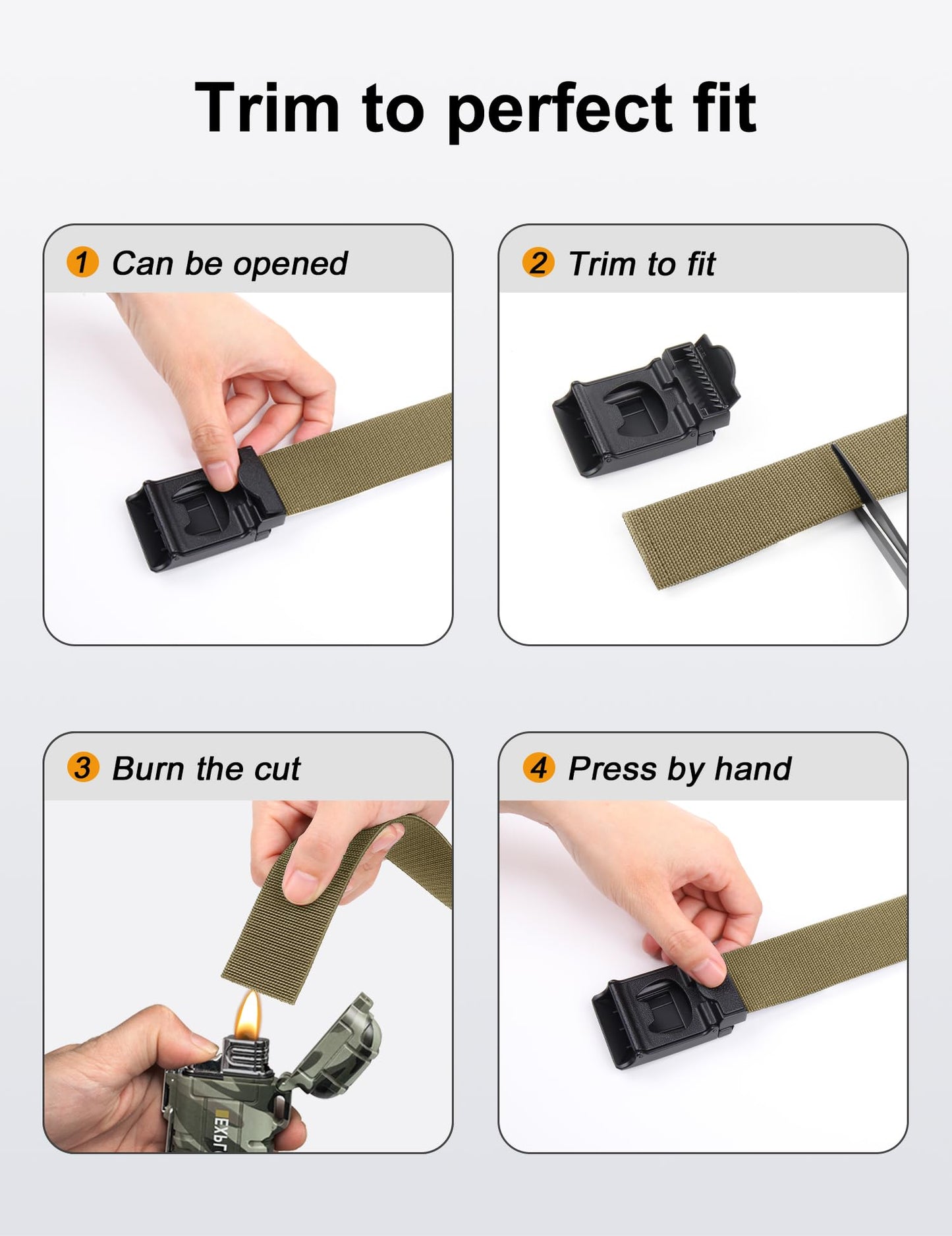 JUKMO Stretch Tactical Belt for Men, Military Work Rigger Hiking 1.5" Elastic Nylon Web Ratchet Quick Release Belt