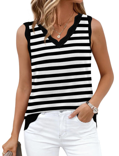 WIHOLL Tank Tops for Women Sleeveless Summer Tops Spring Fashion Lightweight Sweater Vest V Neck Business Casual Outfits