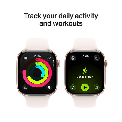 Apple Watch Series 11 [GPS 42mm] Smartwatch with Rose Gold Aluminum Case with Light Blush Sport Band - S/M. Sleep Score, Fitness Tracker, Health Monitoring, Always-On Display, Water Resistant